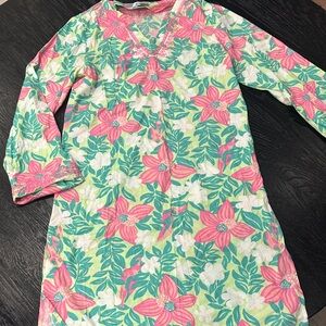 Lily Pulitzer dress- Pink and Green flower pattern